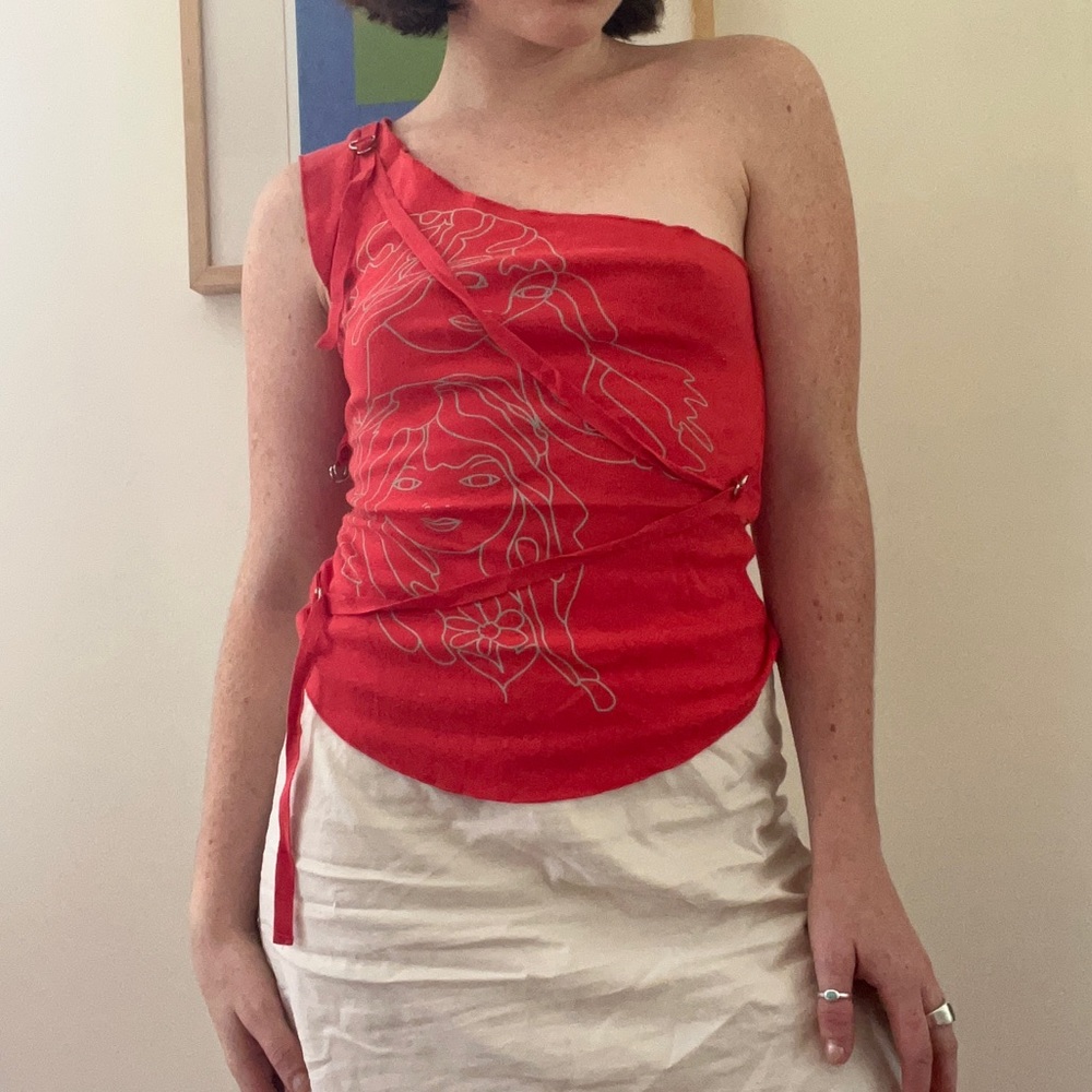 Y2K Vintage Bebe One Shoulder Tank